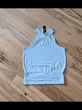 White House Black Market Light Blue Halter Tank Top